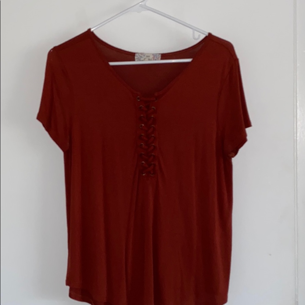 Top with lace up detail